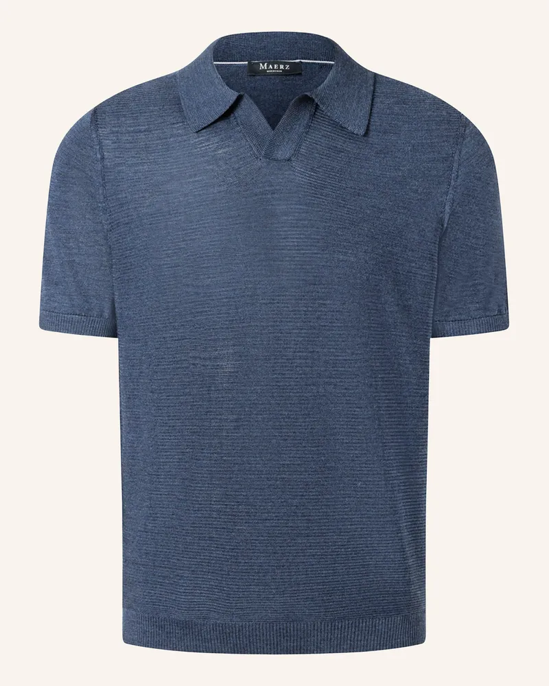 Maerz Strick-Poloshirt Blau