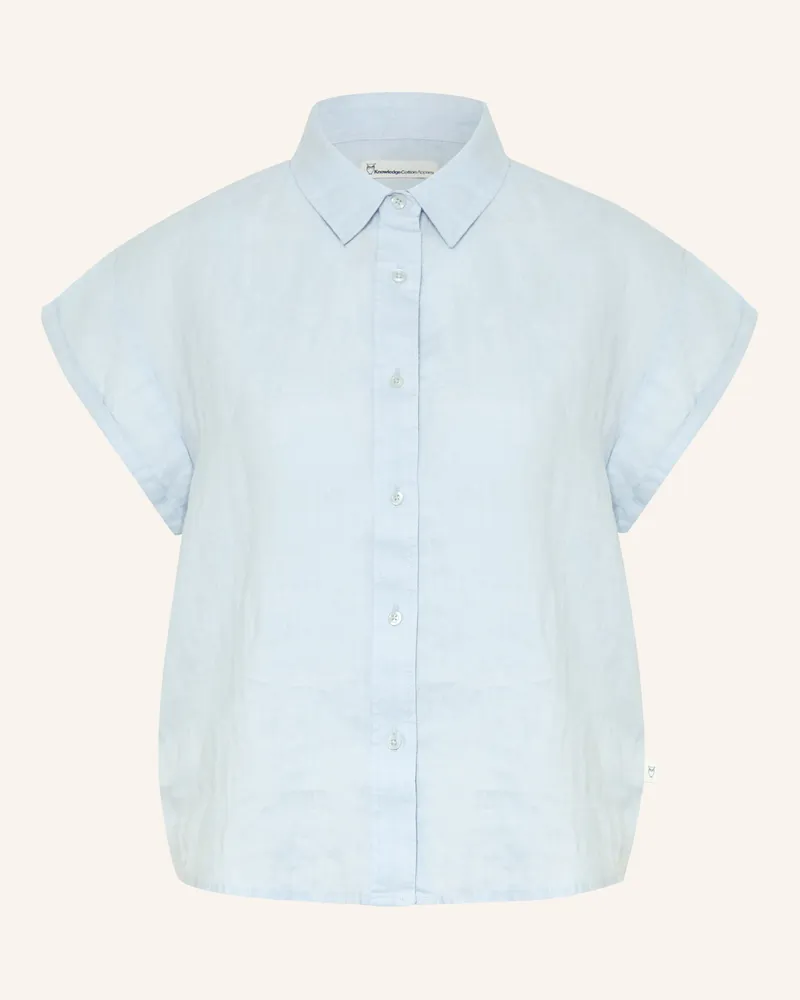 Knowledge Cotton Apparel Hemdbluse ASTER aus Leinen Hellblau