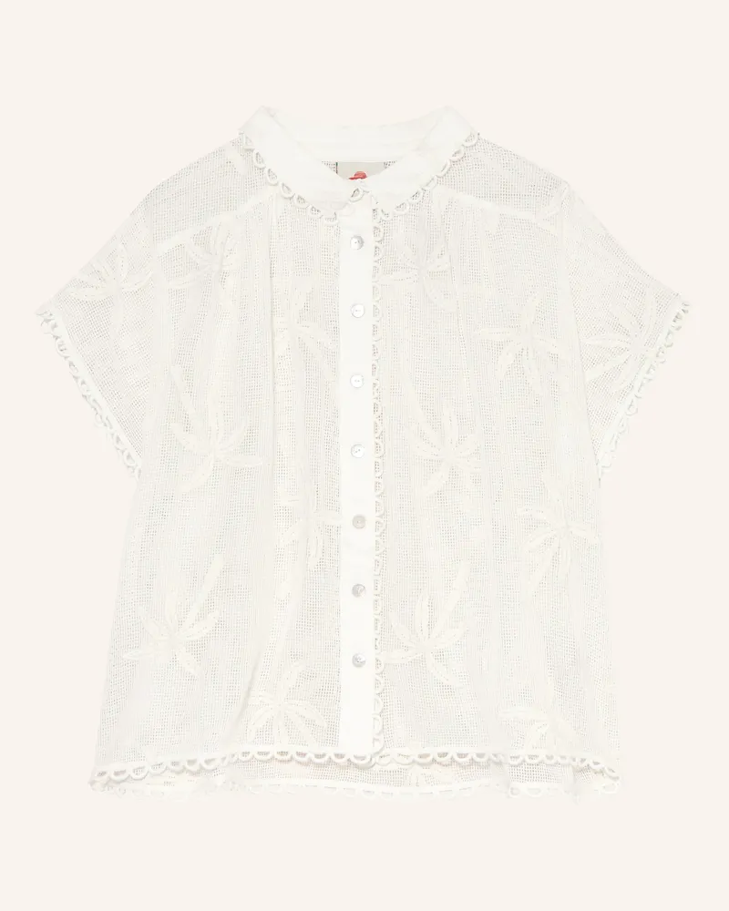 FARM Rio Hemdbluse White Palm Trees weiss Ecru