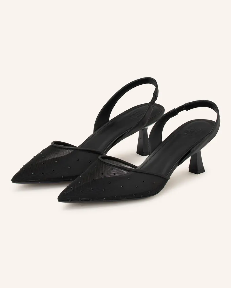 Riani Slingpumps mit Schmucksteinen Schwarz