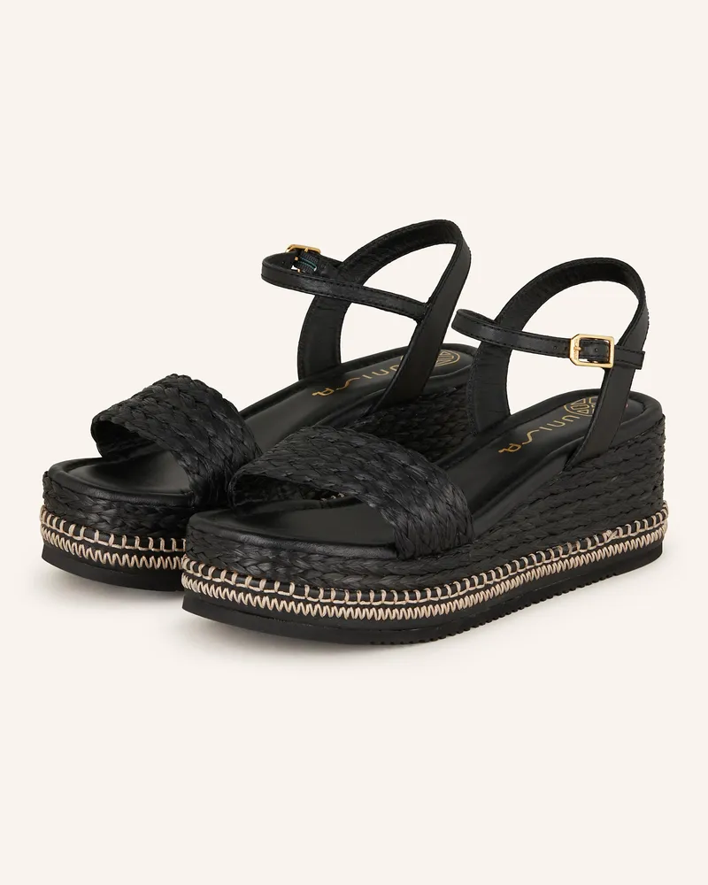 Unisa Plateau-Sandalen KEBEC Schwarz