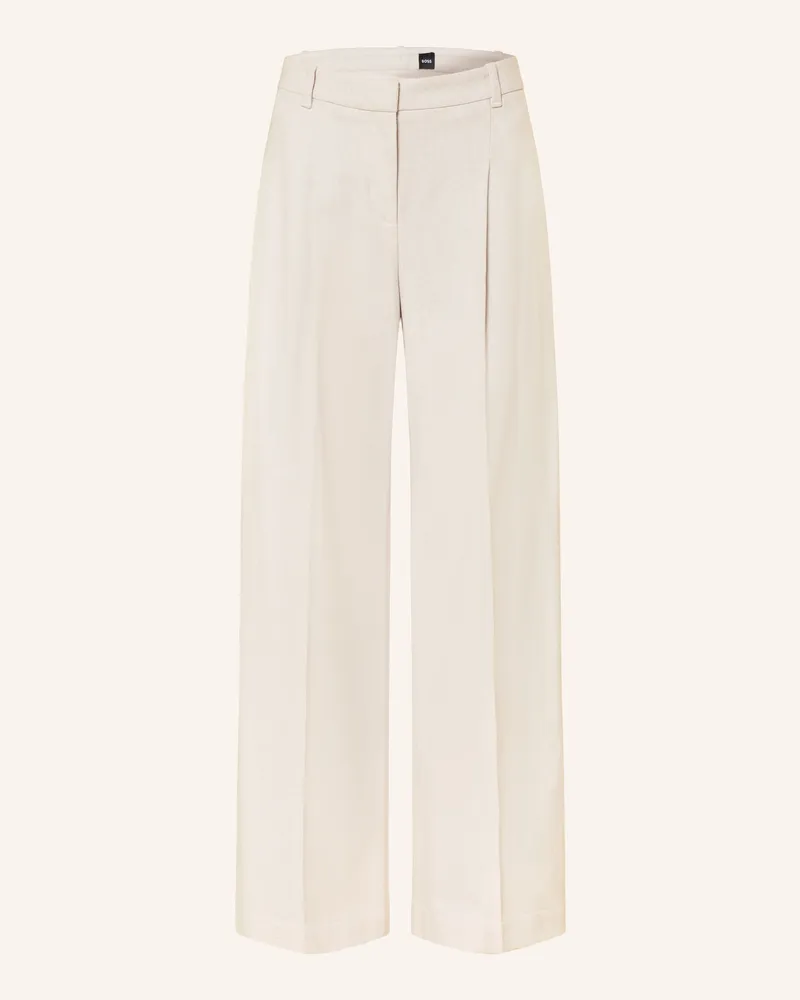 HUGO BOSS Marlenehose Tiana weiss Hellgrau