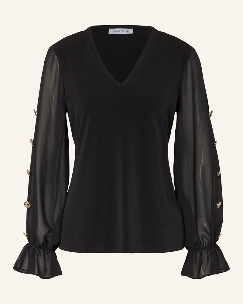 Joseph Ribkoff Blusenshirt im Materialmix mit Cut-outs Schwarz