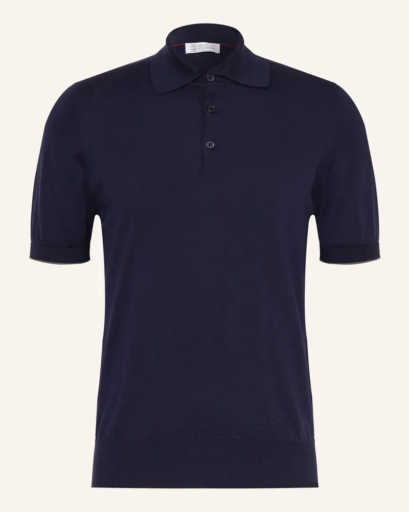 Brunello Cucinelli Jersey-Poloshirt Dunkelblau