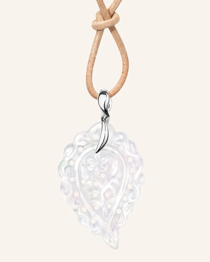 TAMARA COMOLLI Anhänger Pendant India Small Mother Of Pearl White Aus 18 Karat Weißgold Und Perlmutt silber Weissgold
