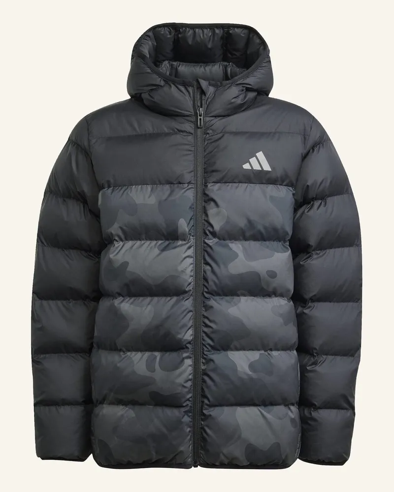 adidas SYNTHETIC DOWN ALLOVER PRINT JACKE KINDER Schwarz
