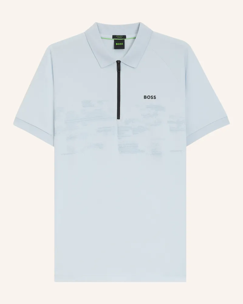 HUGO BOSS Poloshirt PL_GLOBE PATTERN Regular Fit Hellblau