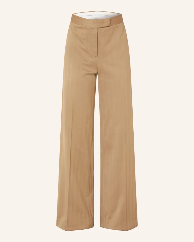 Max Mara Marlenehose Oliato Aus Jersey braun Camel