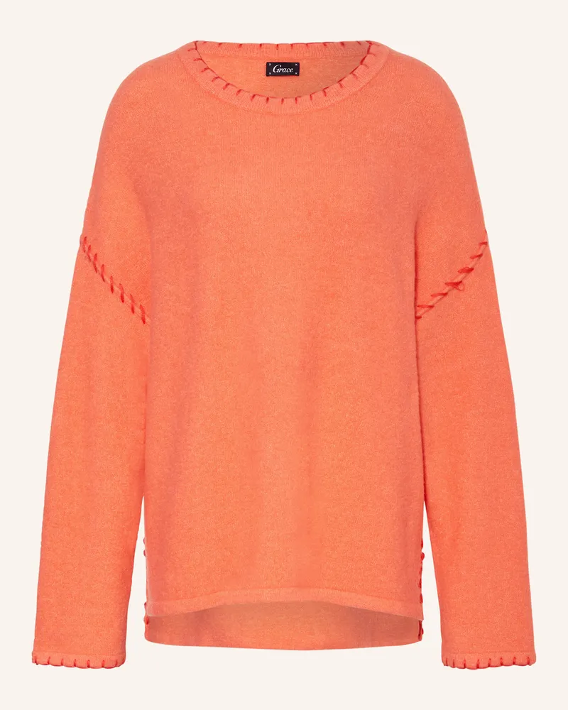 Grace Oversized-Pullover Neonorange