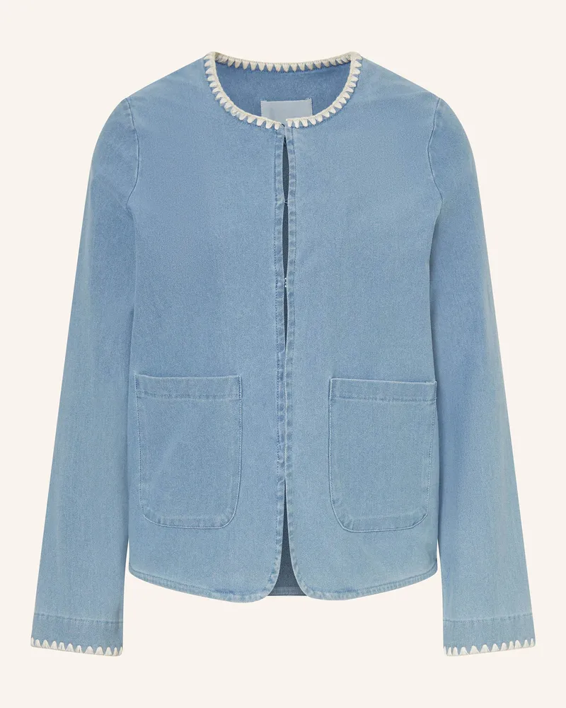 ICHI Kastenjacke IHKATE in Jeansoptik Hellblau