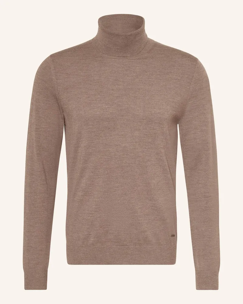 JOOP! Rollkragenpullover DONTE aus Merinowolle Braun