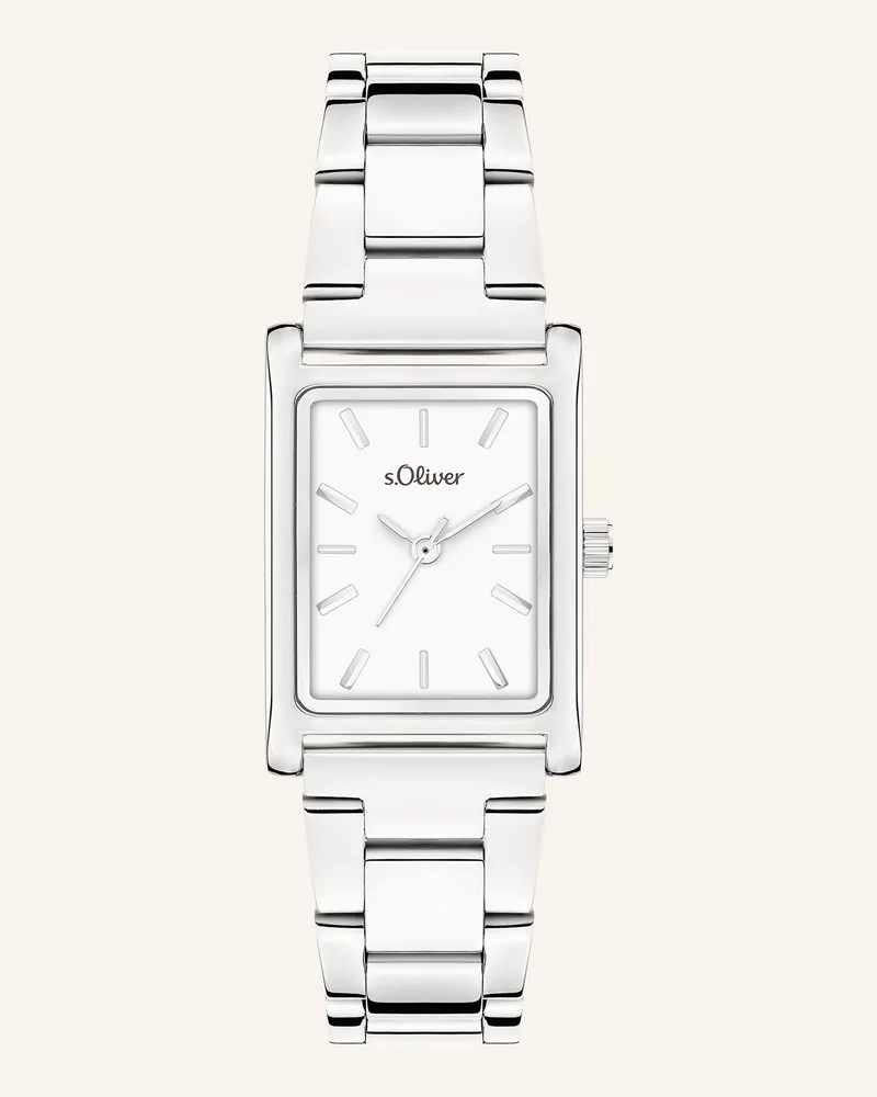 S.Oliver Armbanduhr  aus  Edelstahl Silber