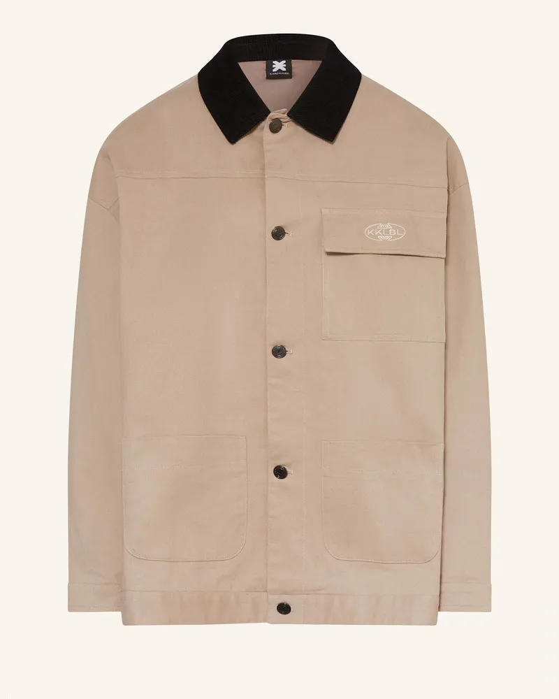 Karo Kauer Jacke beige Taupe