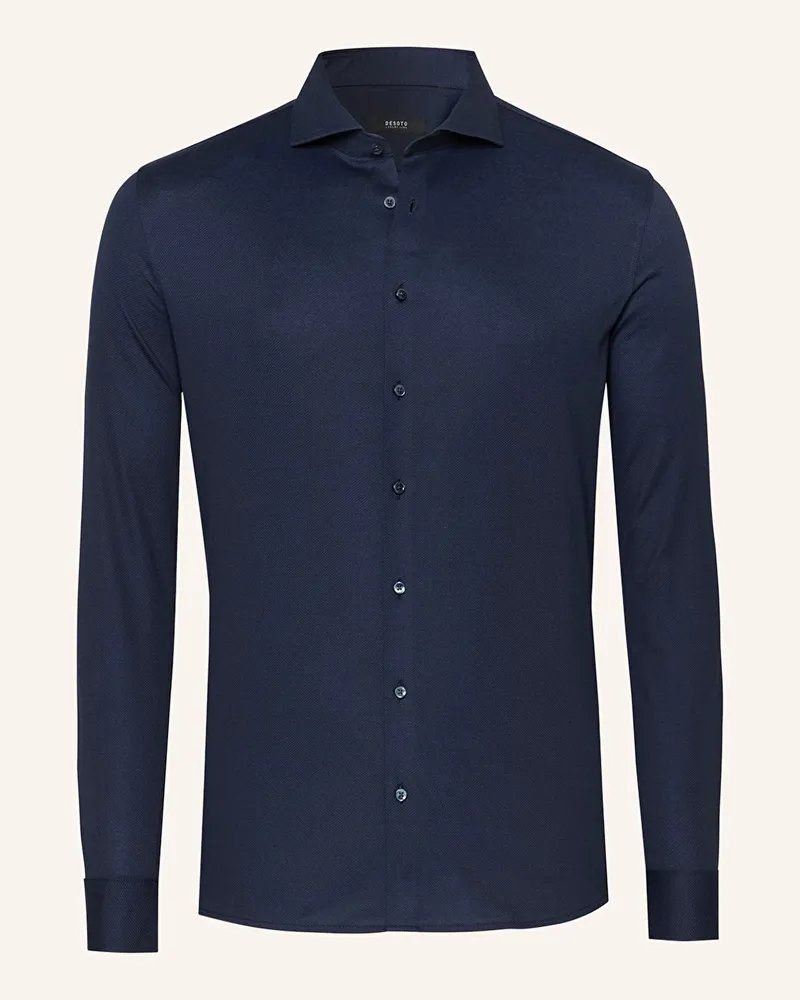 DESOTO Jerseyhemd Slim Fit Dunkelblau