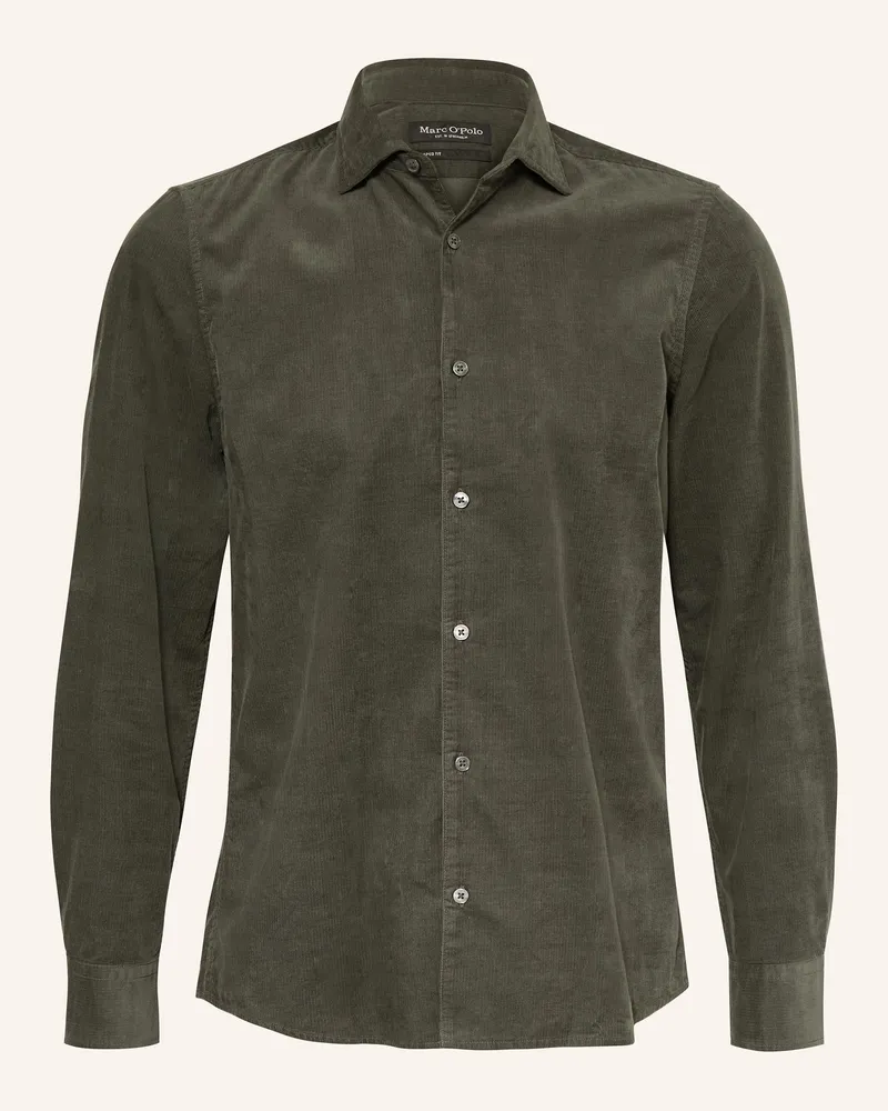 Marc O'Polo Cordhemd Shaped Fit Dunkelgrün