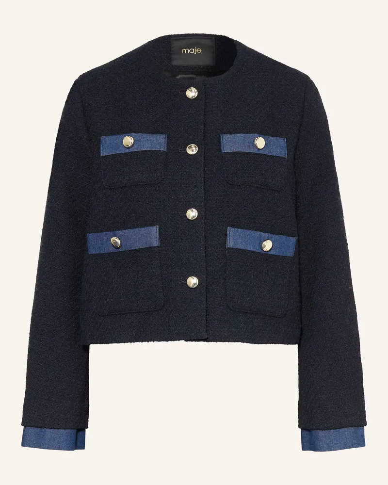 Maje Kastenjacke Aus Bouclé blau Dunkelblau