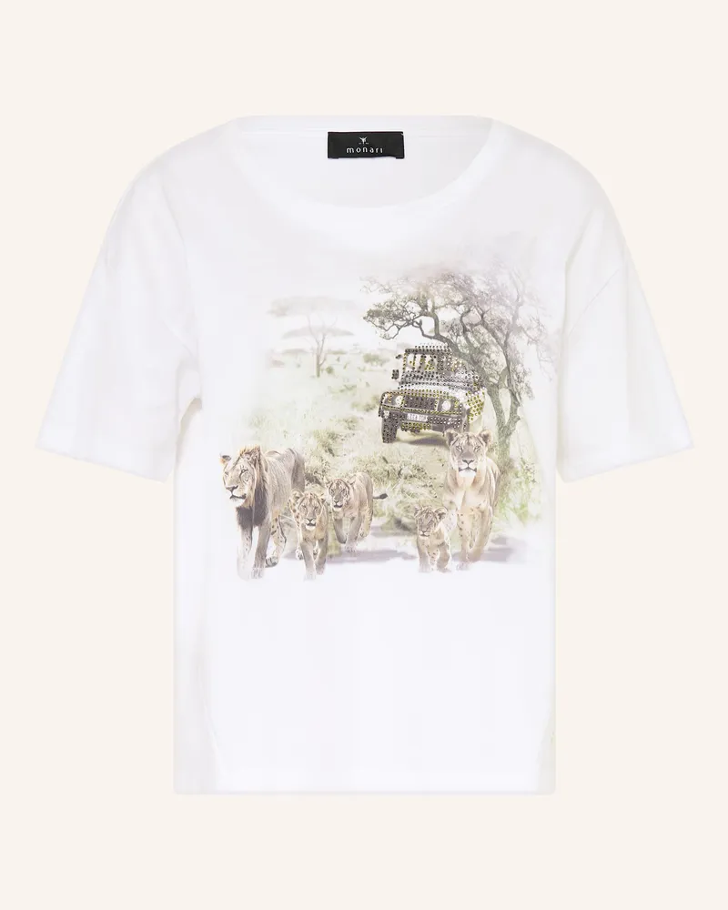 monari T-Shirt mit Schmucksteinen Creme