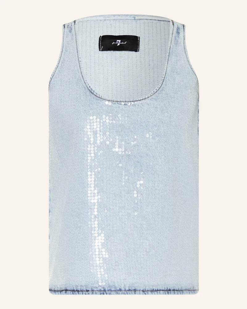 7 for all mankind Jeanstop mit Pailletten Hellblau