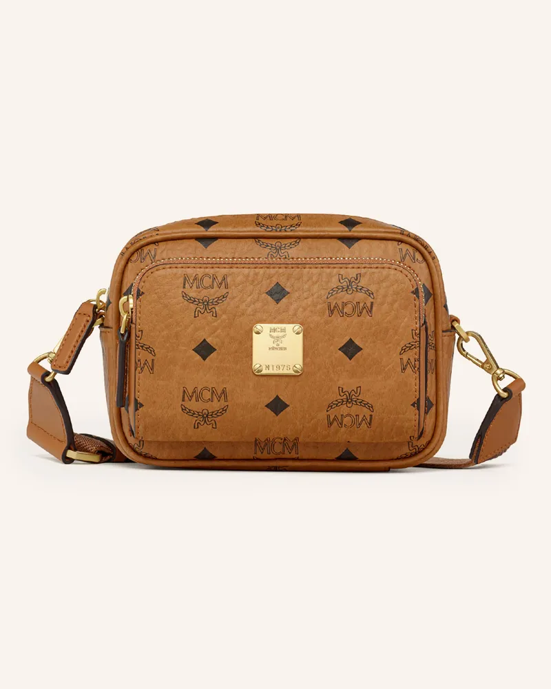 MCM Umhängetasche Aren Extra Mini braun Cognac