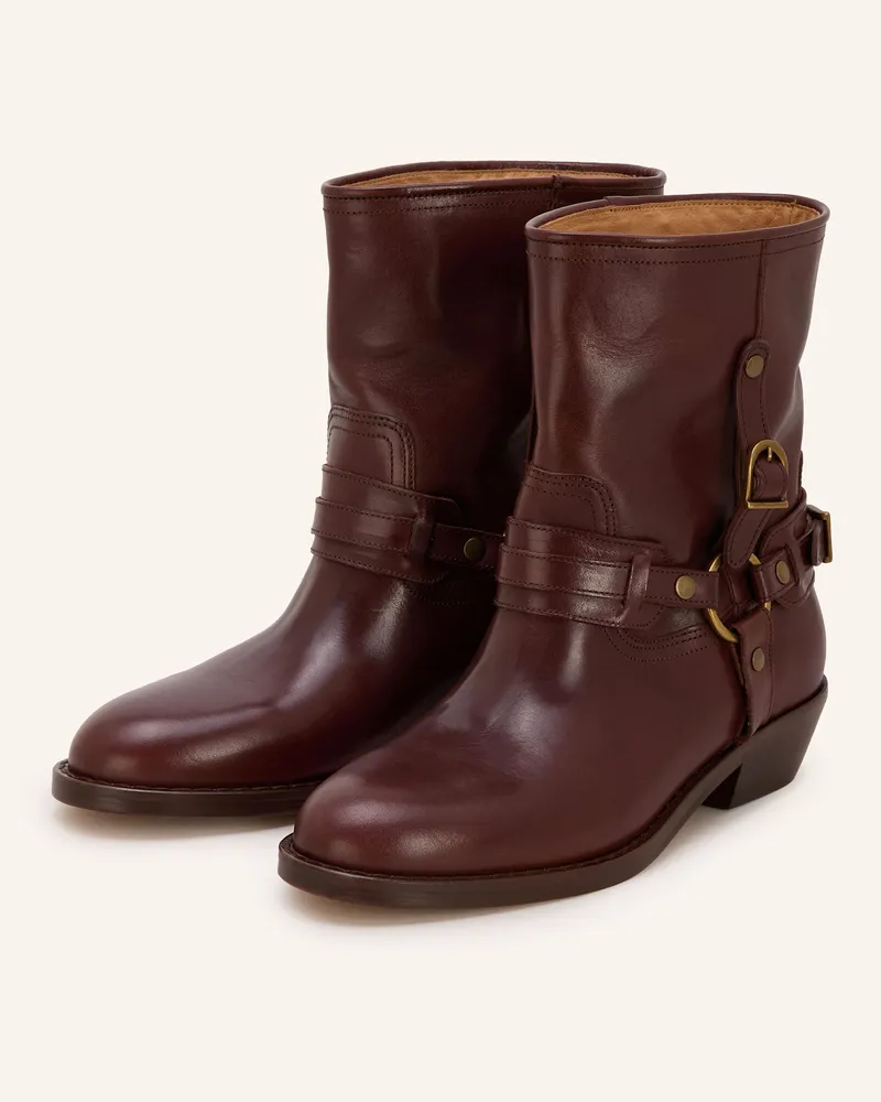 Isabel Marant Biker-Boots ILDRED mit Nieten Dunkelbraun