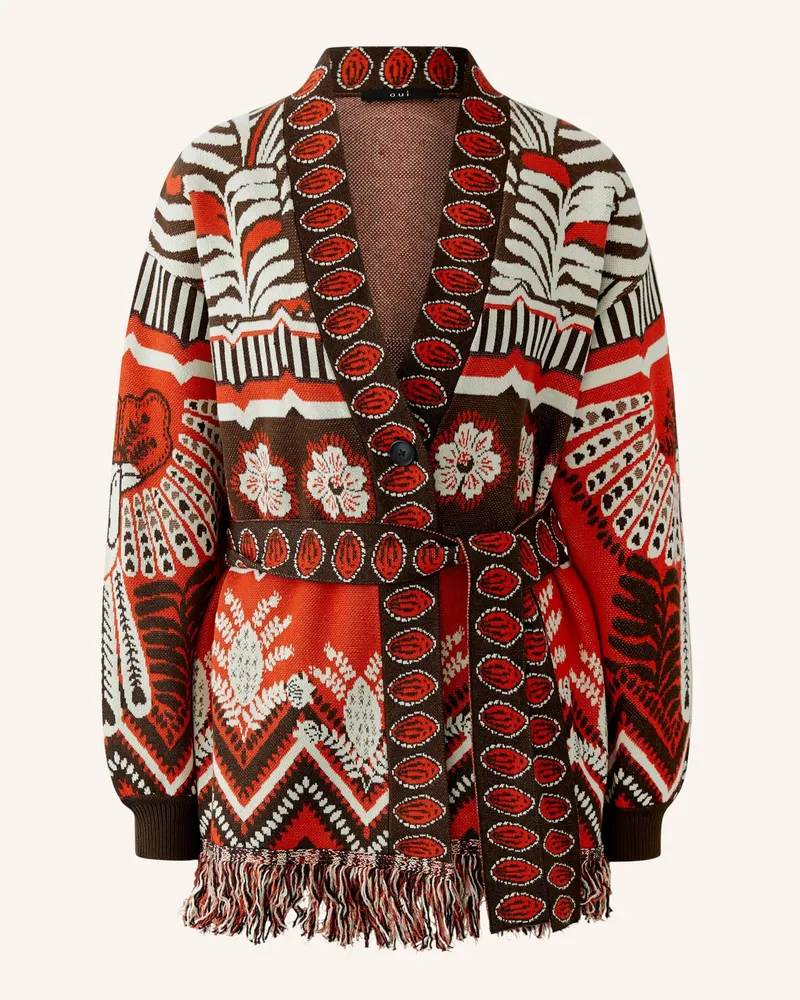 Oui  Strickjacke rot Rot