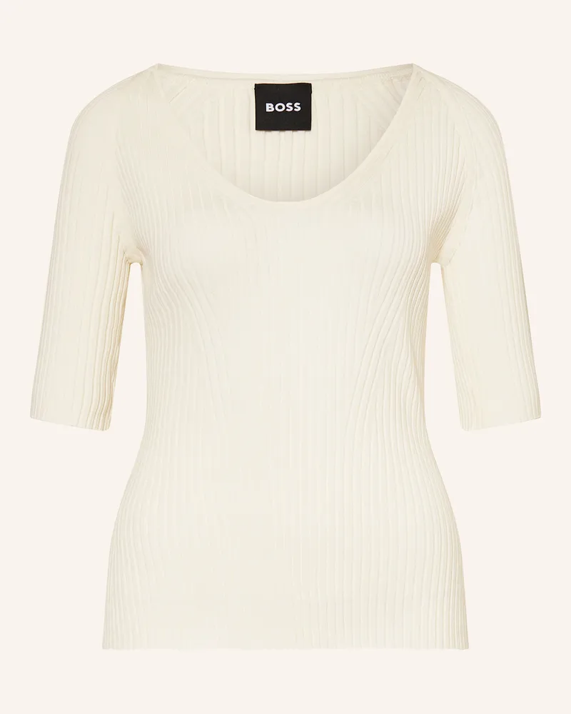 HUGO BOSS Strickshirt FALONKA Weiss