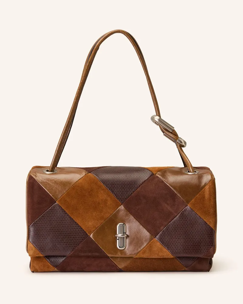 Marc Jacobs Handtasche THE SUEDE PATCHWORK LARGE DUAL BAG Braun