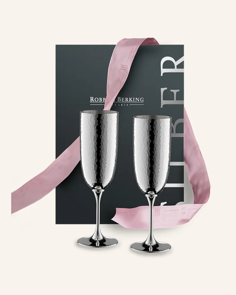 ROBBE & BERKING Champagner-Geschenkset Martelé silber Silber