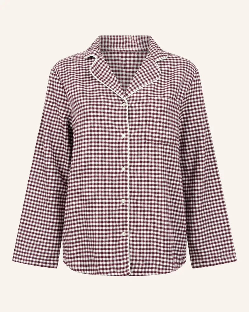 Hunkemöller Pyjama-Jacke FLANNEL CHECK ESSENTIAL Lila