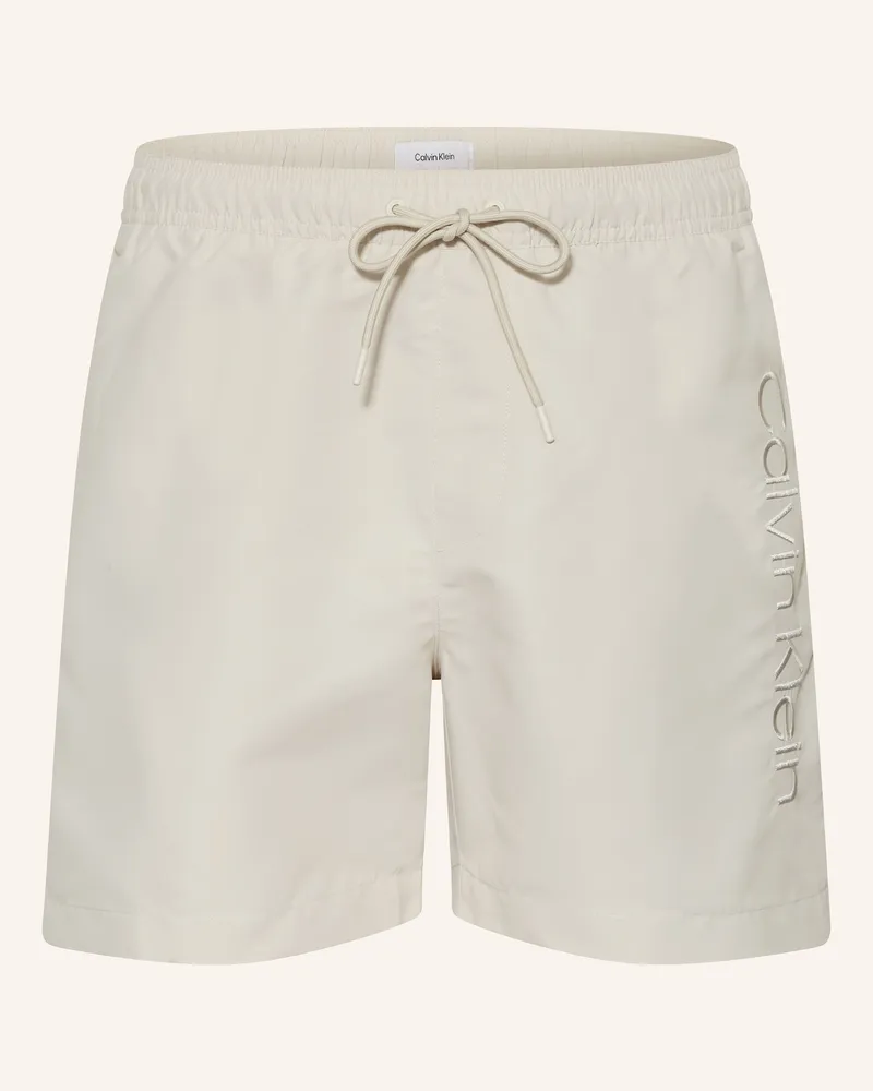 Calvin Klein Badeshorts LOGO EMBROIDERY Creme