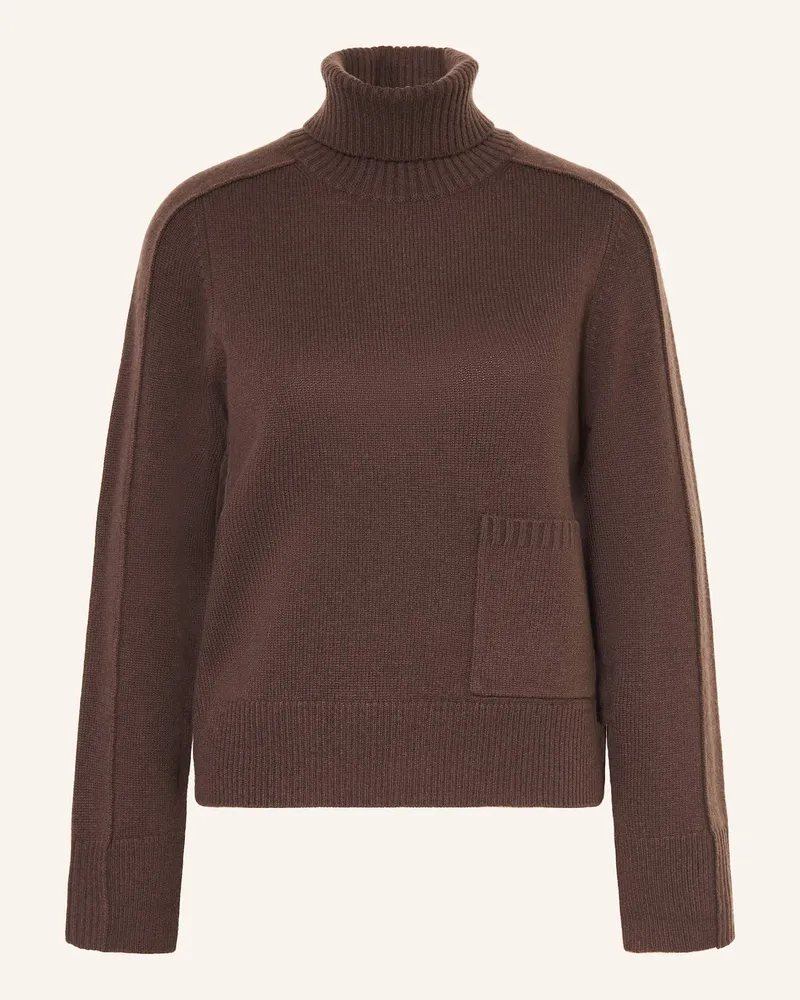 FTC Cashmere Rollkragenpullover mit Cashmere Dunkelbraun