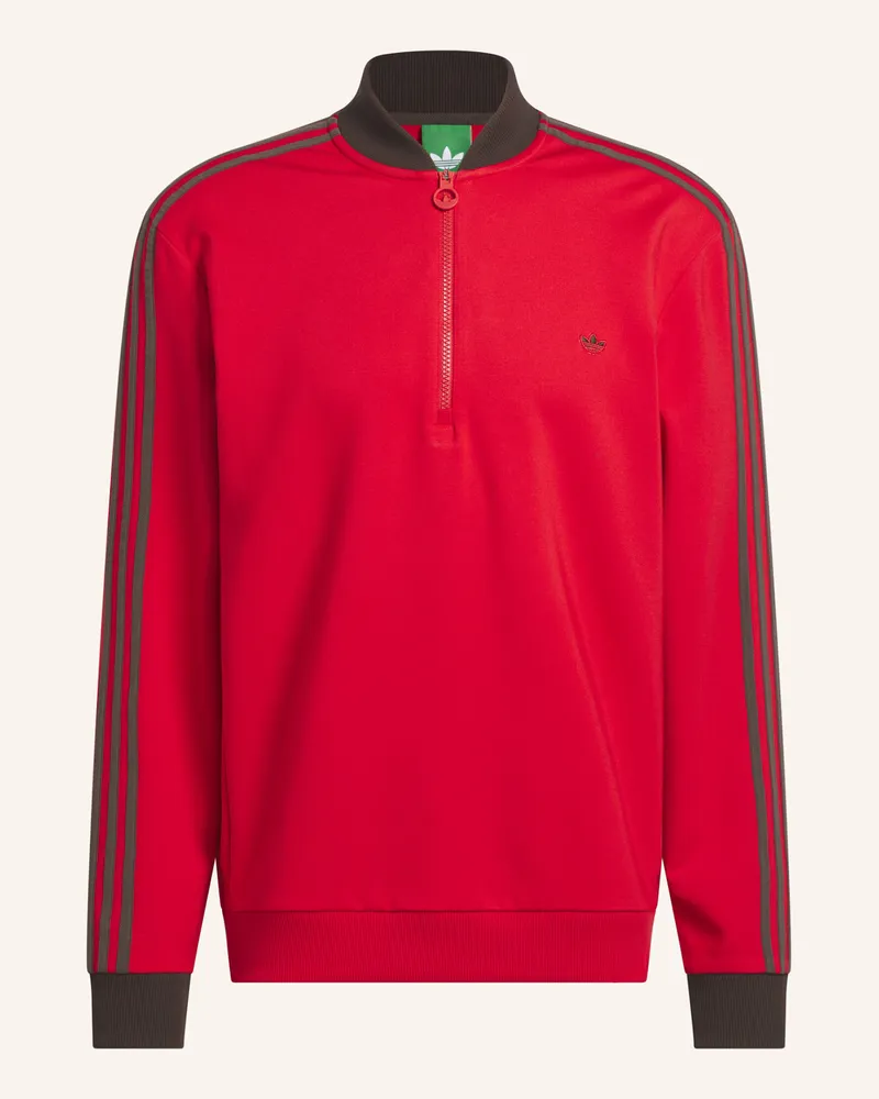 adidas ORIGINALS 3-STREIFEN 1/4 ZIP SWEATSHIRT Rot