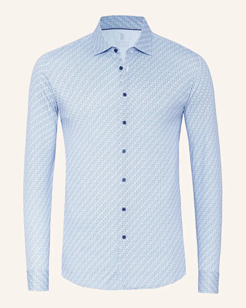 DESOTO Jerseyhemd Slim Fit Hellgrau
