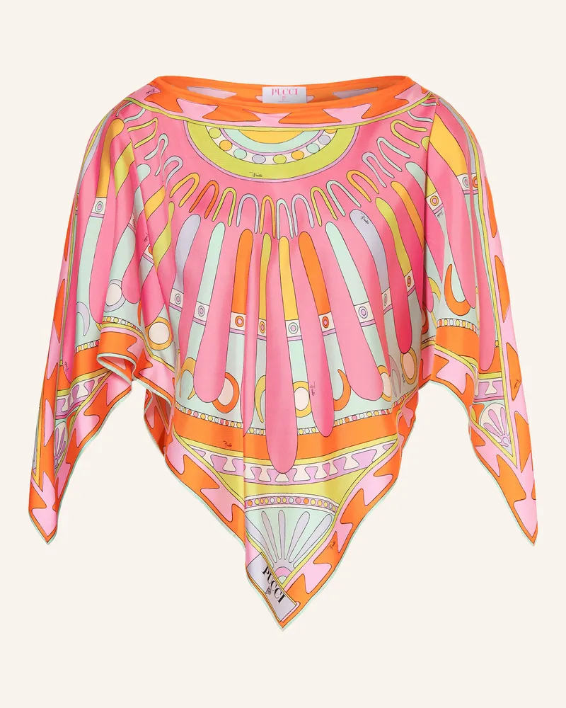 Emilio Pucci Blusenshirt Aus Seide Mit 3/4-Arm rosa Rosa