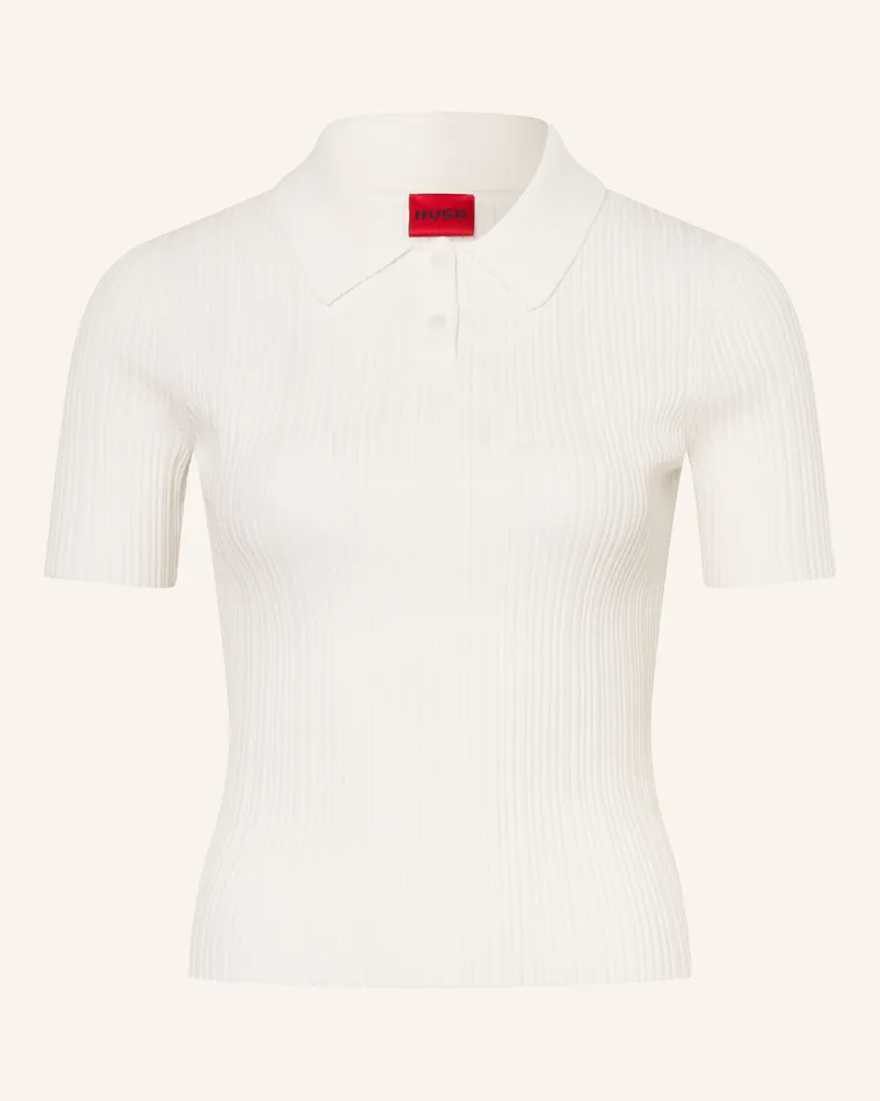 HUGO BOSS Strick-Poloshirt SAREPLETTE Creme