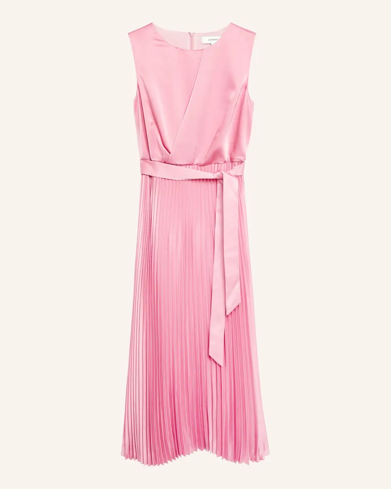 COMMA Satinkleid Mit Plissees pink Pink