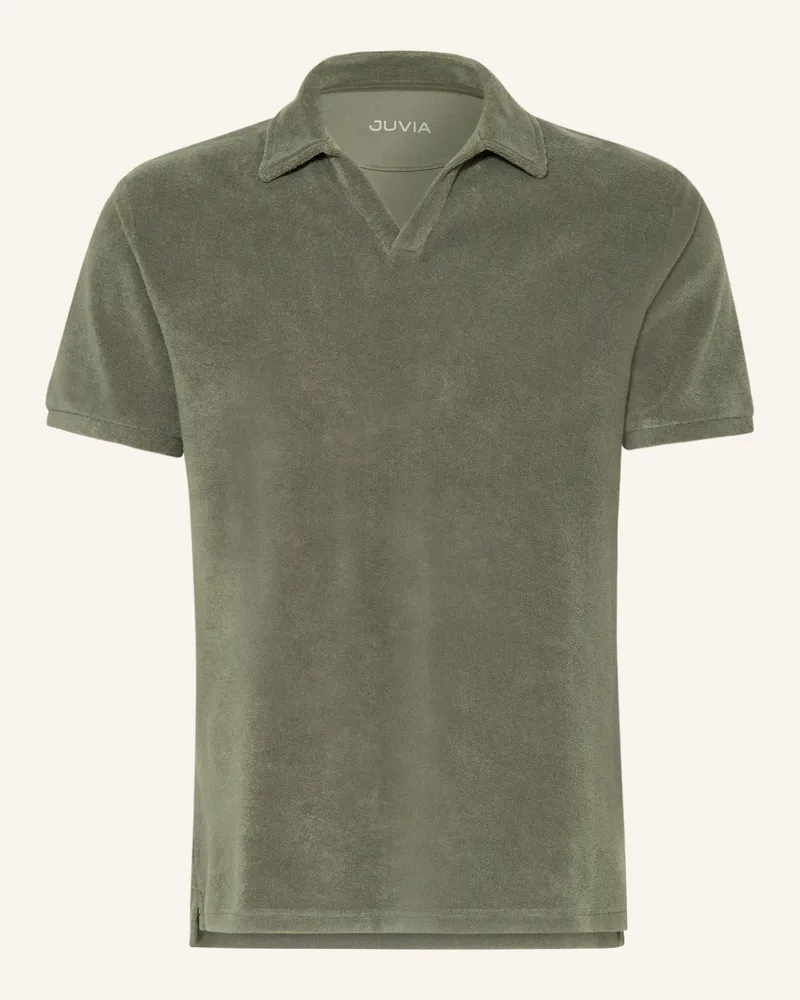 Juvia Frottee-Poloshirt gruen Oliv