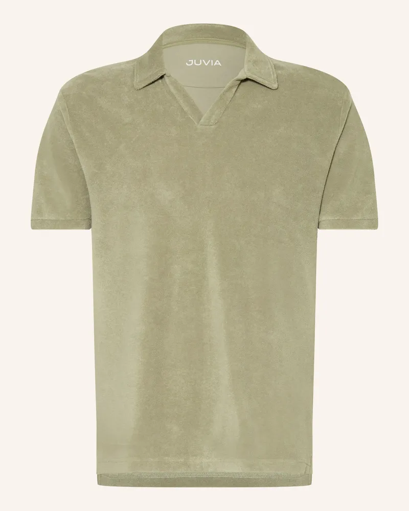 Juvia Frottee-Poloshirt gruen Oliv