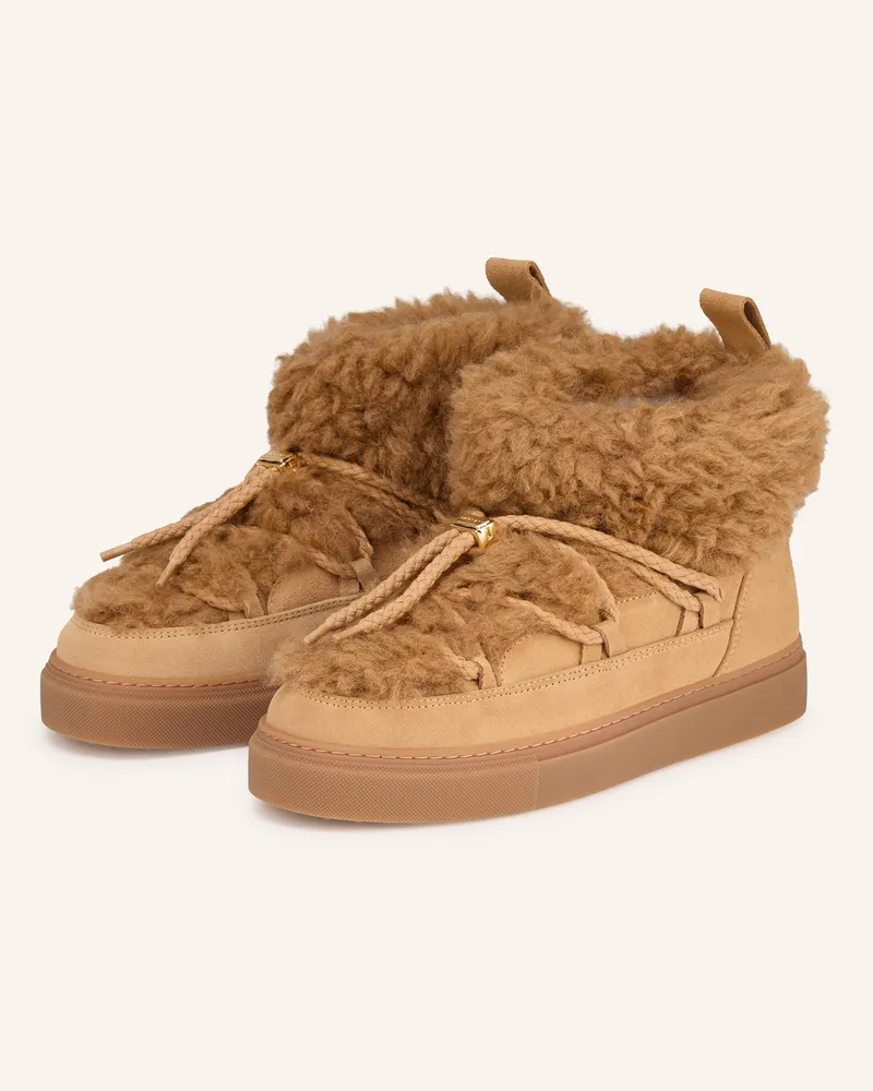 INUIKII Plateau-Boots TEDDY LOW mit Kunstfell Beige