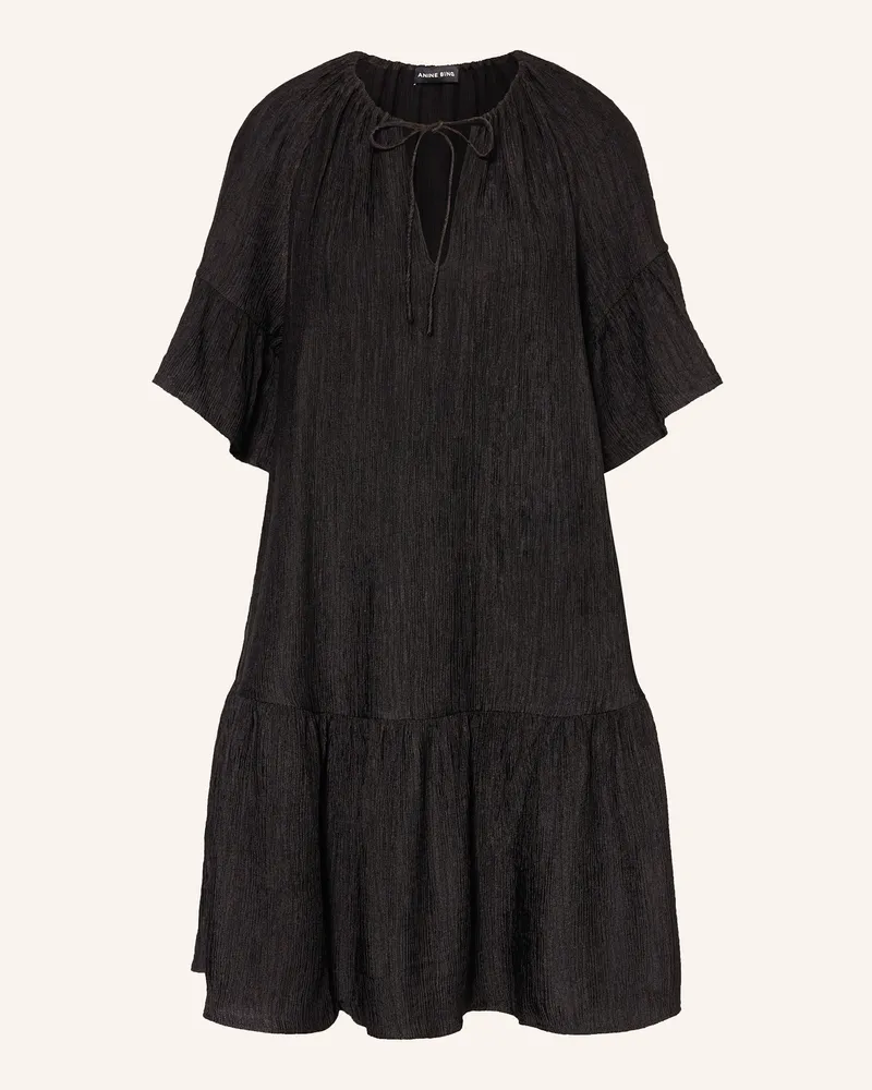 Anine Bing Kleid LOLITA mit Plissees Schwarz