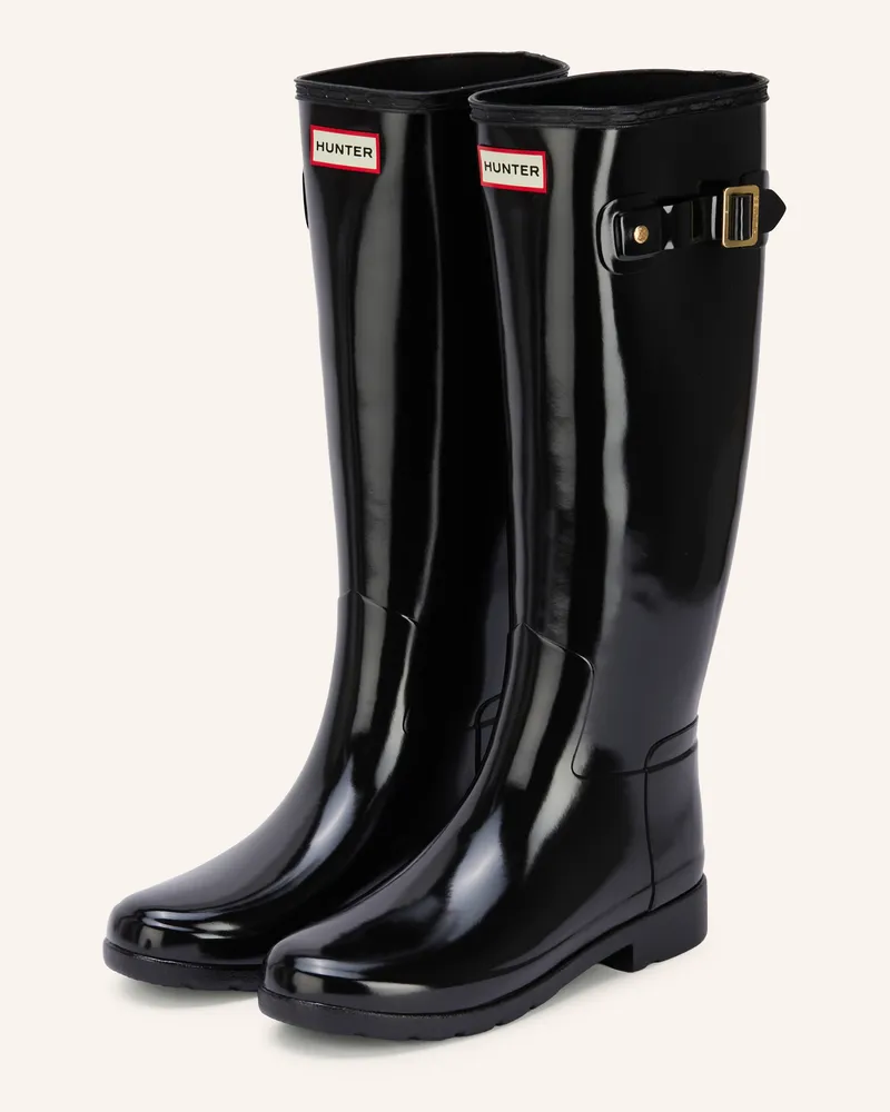 Hunter Gummistiefel Refined Tall schwarz Schwarz