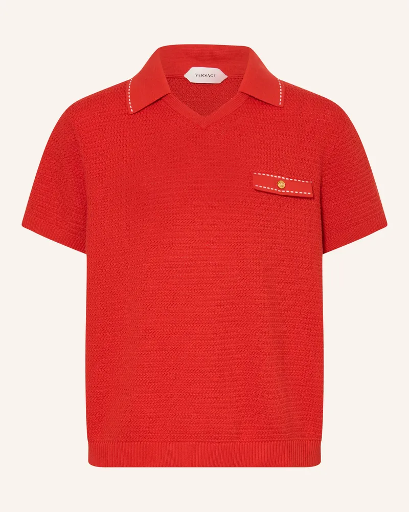 Versace Strick-Poloshirt rot Rot