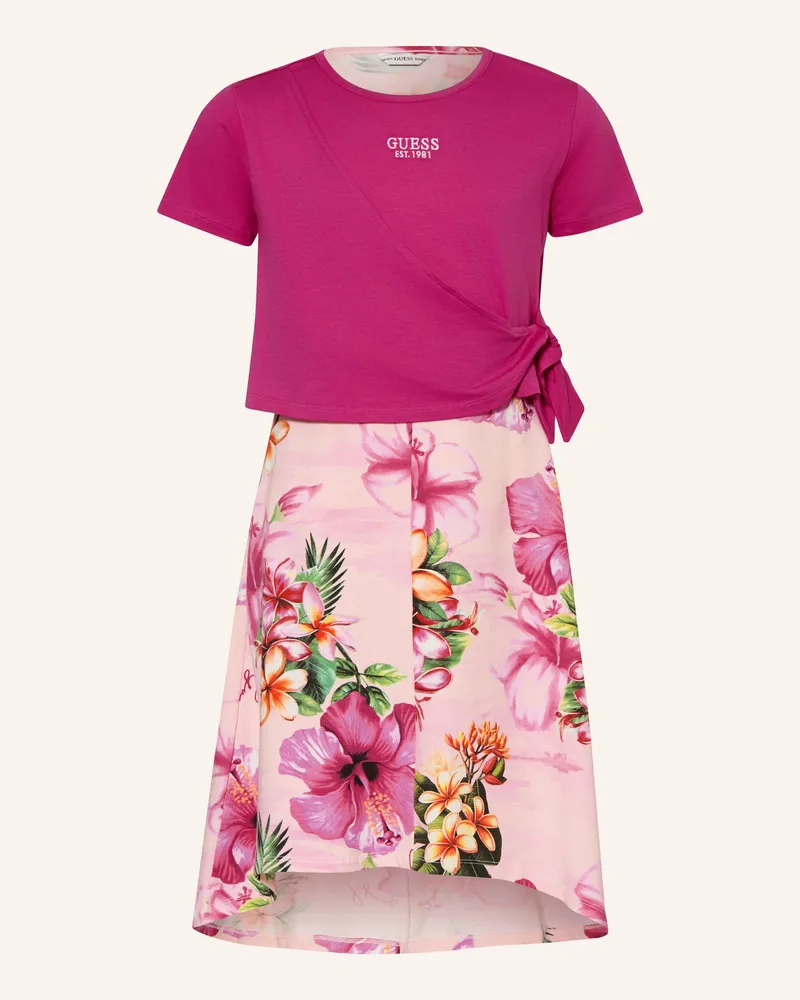 Guess Set: Jerseykleid Und T-Shirt pink Fuchsia