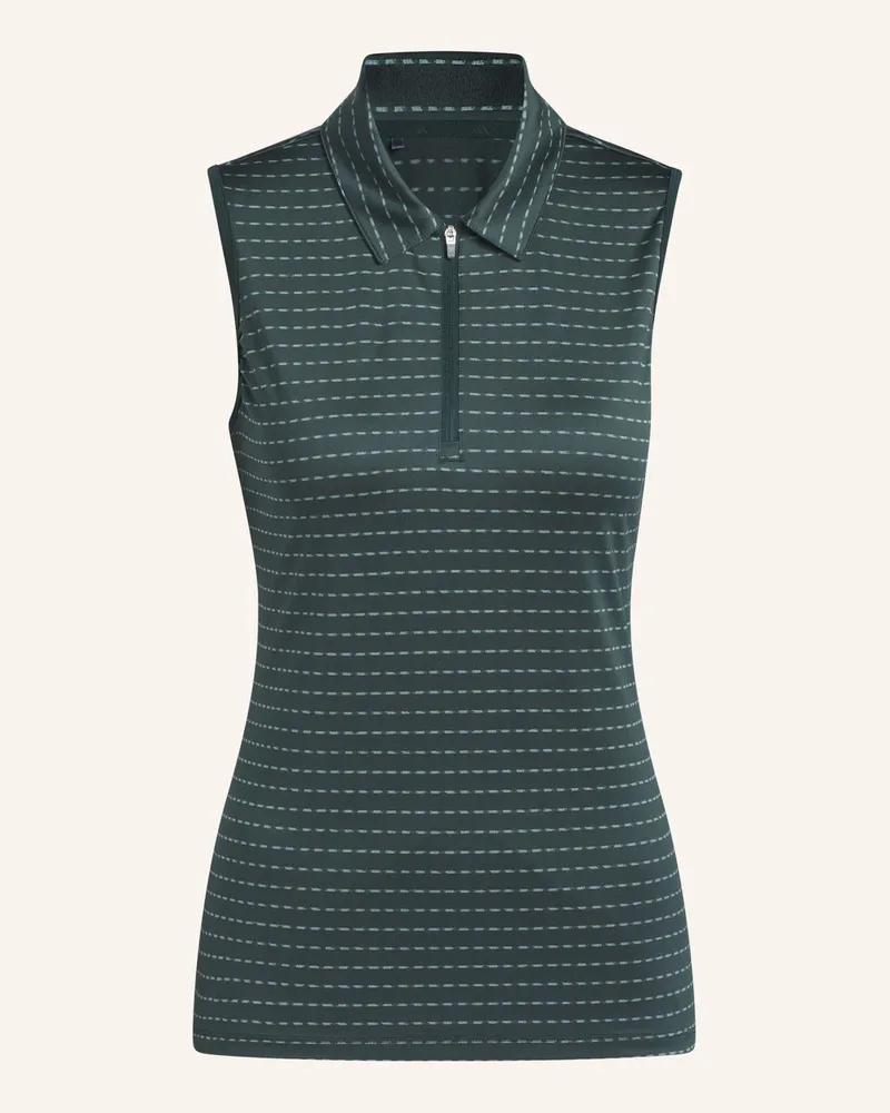 adidas ULTIMATE365 JACQUARD STRIPE SLEEVELESS POLOSHIRT Grün