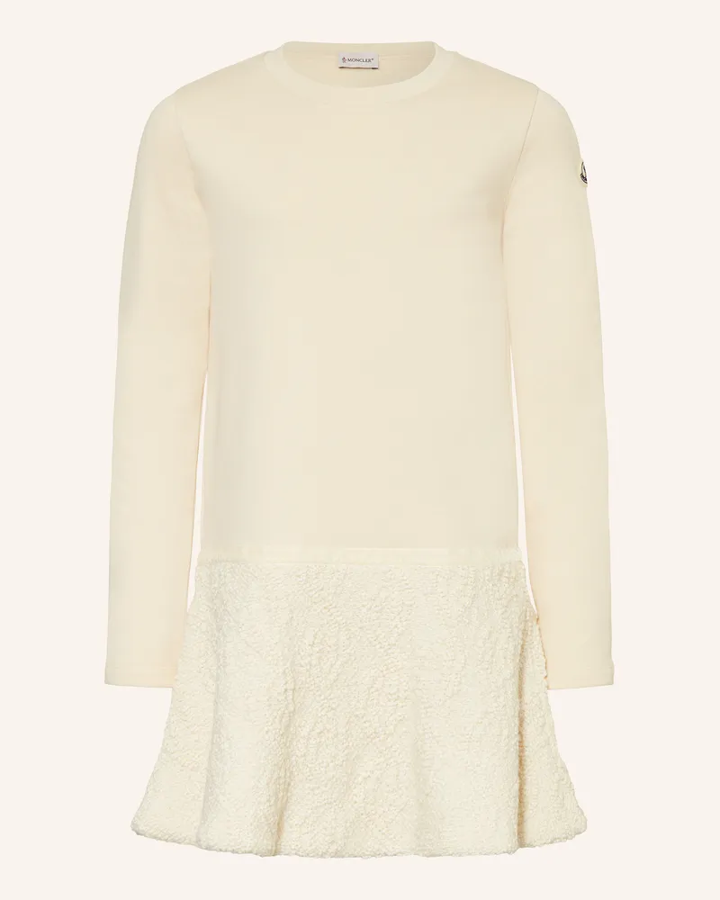 Moncler Kleid im Materialmix Creme