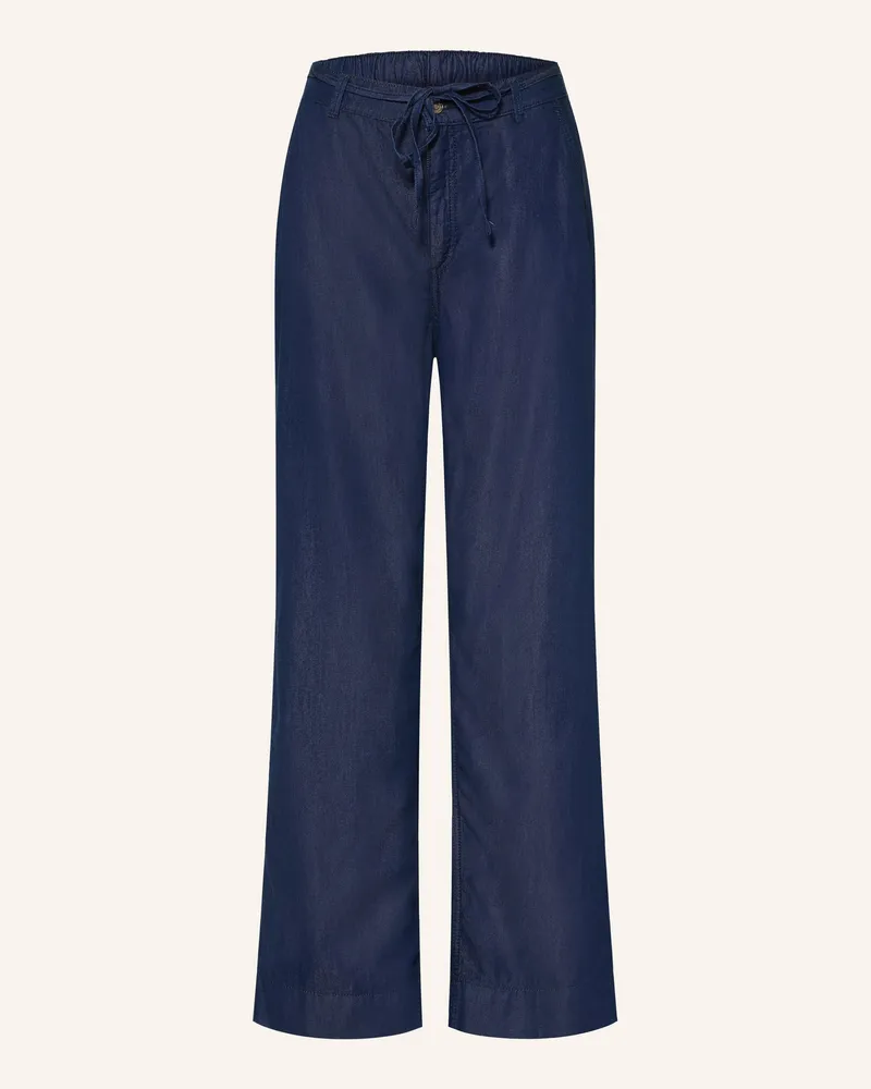 More & More Marlenehose In Jeansoptik blau Dunkelblau