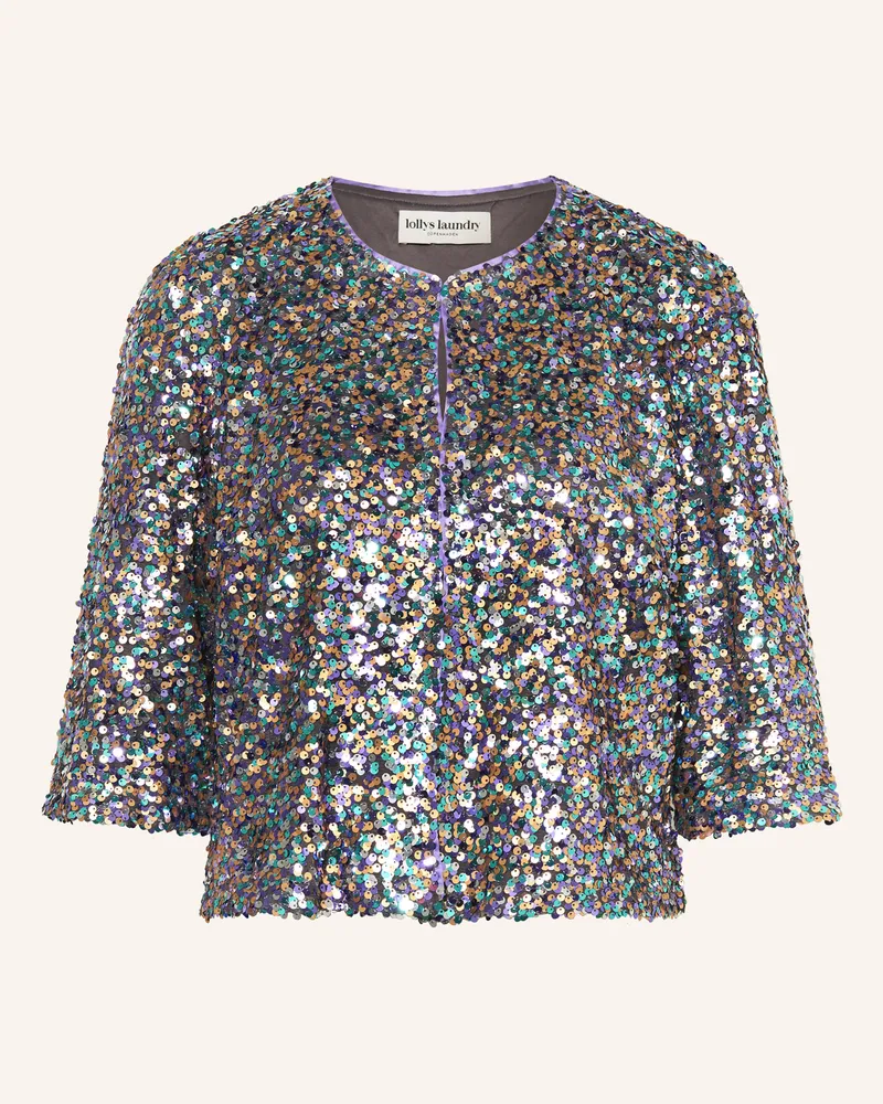 Lollys Laundry Jacke Trinell Mit Pailletten Und 3/4-Arm silber Lila