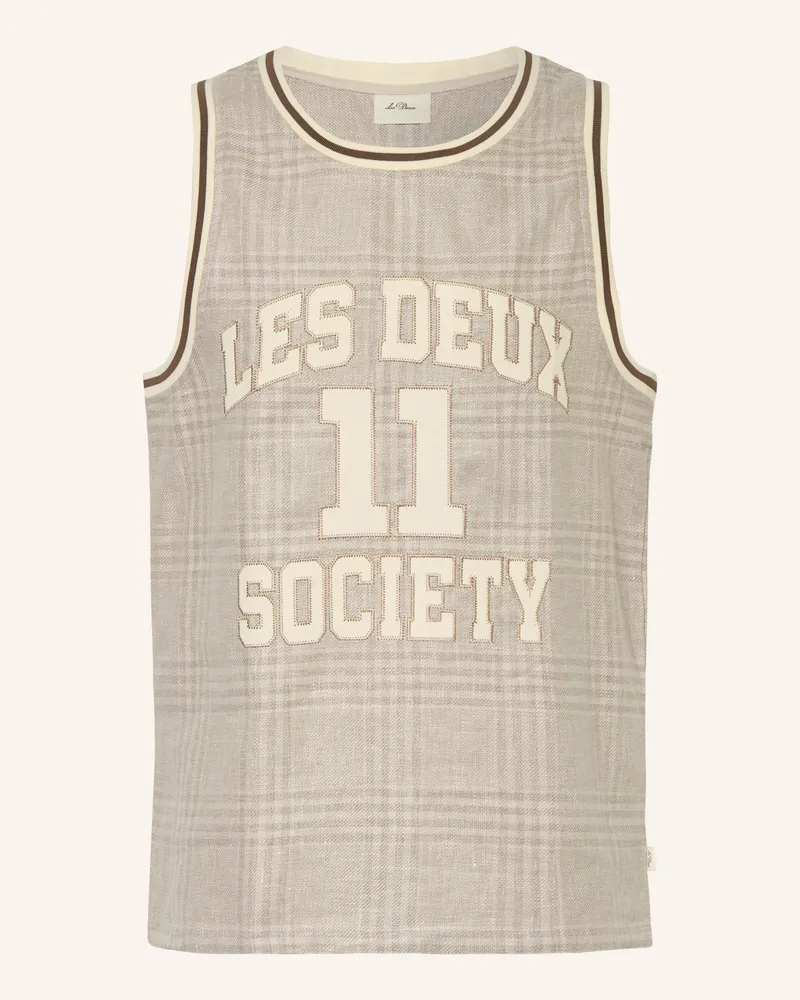 LES DEUX Tanktop Mit Leinen weiss Hellgrau