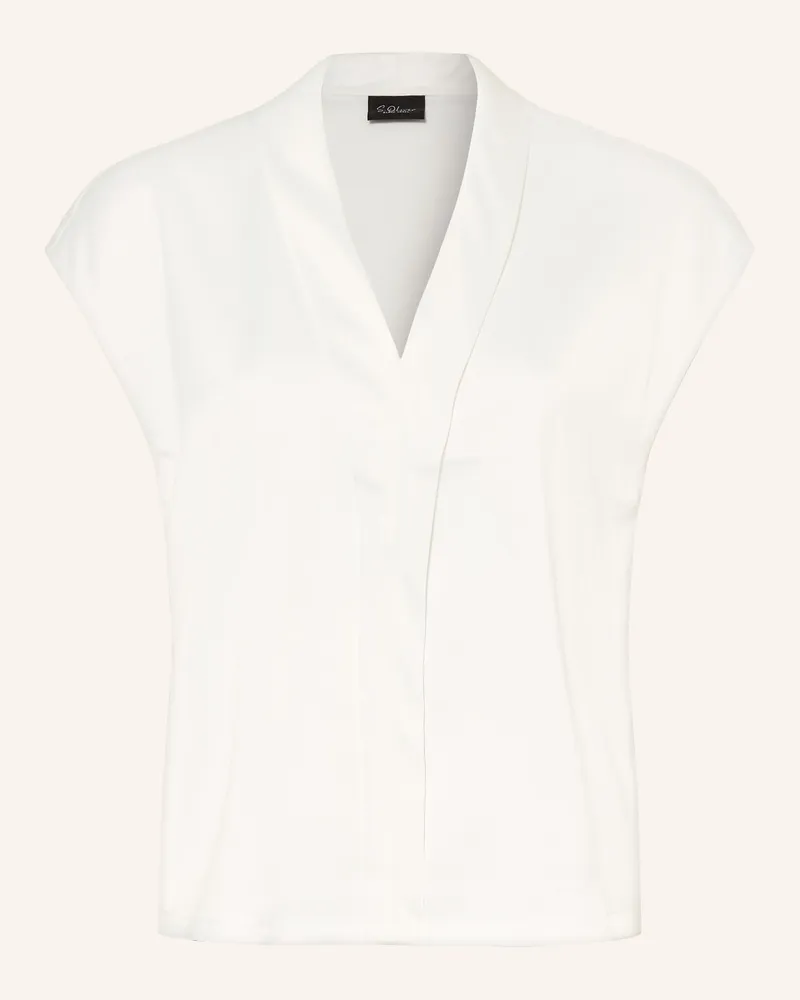 S.Oliver T-Shirt Im Materialmix weiss Weiss