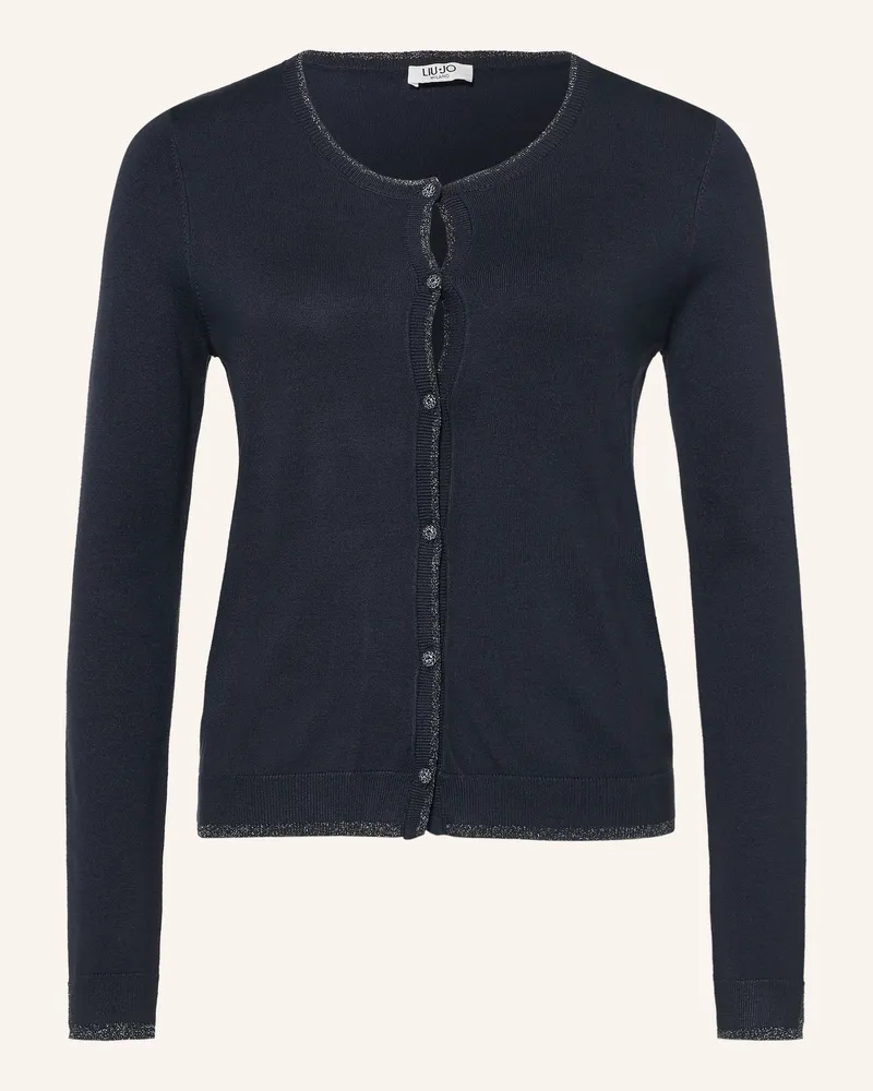 Liu Jo Strickjacke Mit Schmucksteinen Und Glitzergarn blau Dunkelblau